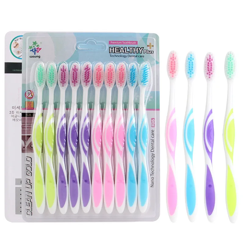 

10pcs/set Home Family soft-bristle Toothbrush of Dental Care for Soft Brush Nano Crystal Bamboo Anion Charcoal Toothbrush