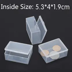 Бесплатная доставка прозрачные пластиковые маленькие квадратные коробки упаковочная коробка для хранения с крышкой для ювелирных
