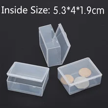 50 teile/los Kleine box rechteckigen Transparenten kunststoff box Lagerung Sammlungen Container Box Fall für schrauben münzen 5.5*4.3*2,2 cm