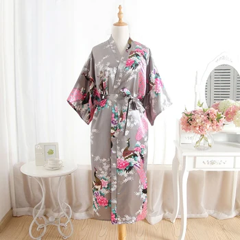 

BZEL Bridesmaid Robes Satin Silk Sleepwear Dressing Gown For Women Wedding Robe Floral Bathrobe Women's Kimono Female Bath Robe