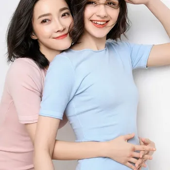 

Summer Pure Cashmere T-shirt Shirts Women Fashion Casual Vintage Crimping Short Sleeve Tee Shirt Fashion Soft Plus Size S-XXL