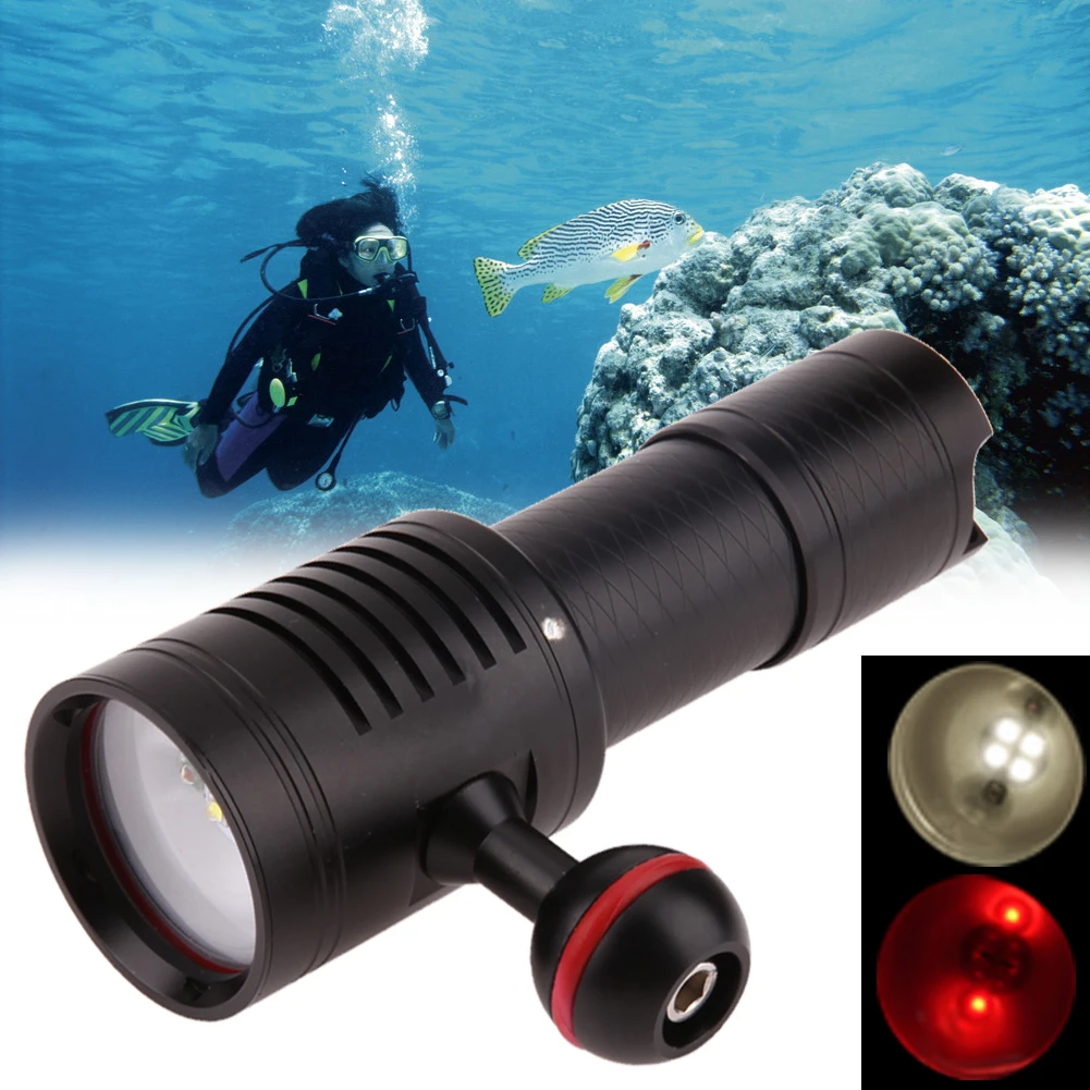 

Pro 4 LED Waterproof Diving Photography Light Torch Underwater Flashlight Pro Diving Flashlight Powered by Battery