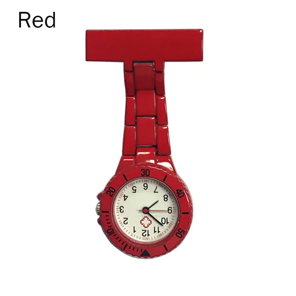 Карманные часы для медсестер арабские цифры Кварцевые Брошь Часы Доктор Медсестры подвесные карманные часы TT@ 88 - Цвет: Красный