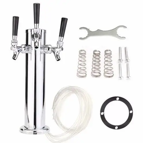 3 Holes beer column set kegerator tap homebrew for bar/restaurant, Stainless Steel not adjustable beer faucet beer tower set 3 Holes beer column set kegerator tap homebrew for bar/restaurant, Stainless Steel not adjustable beer faucet beer tower set