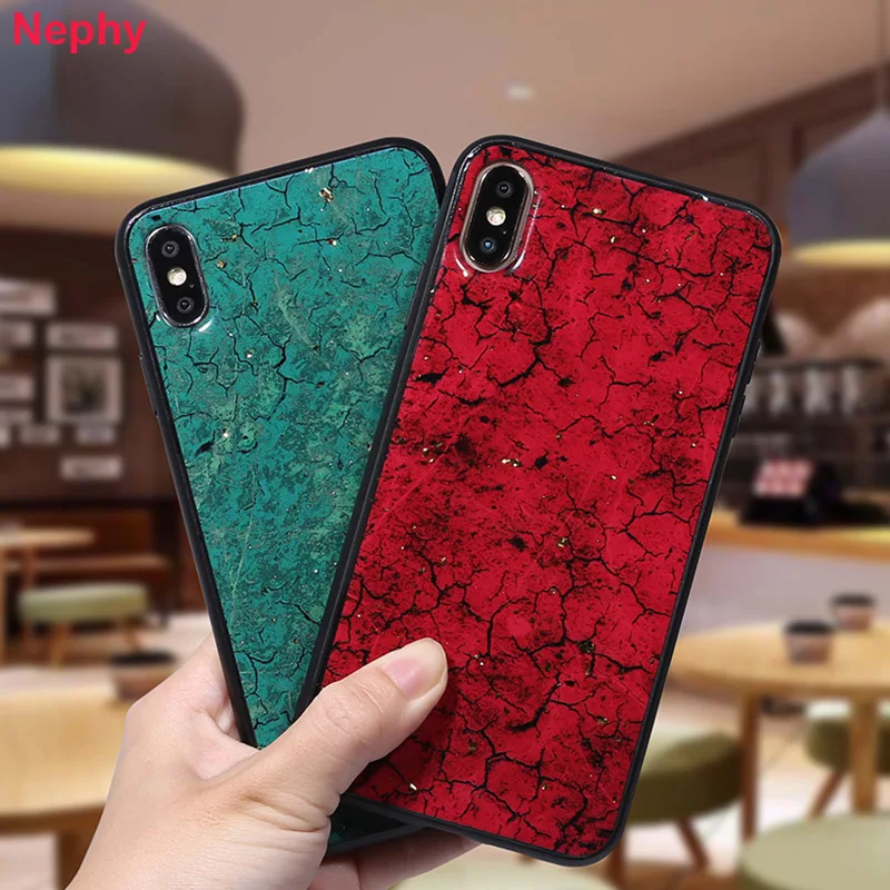 

Luxury Cell Phone Case For iPhone 7 8 Plus Thin Marble Phone Shell Burst Crack Soft Cases For iPhone XR XS Max 7 6 6S Plus Cover