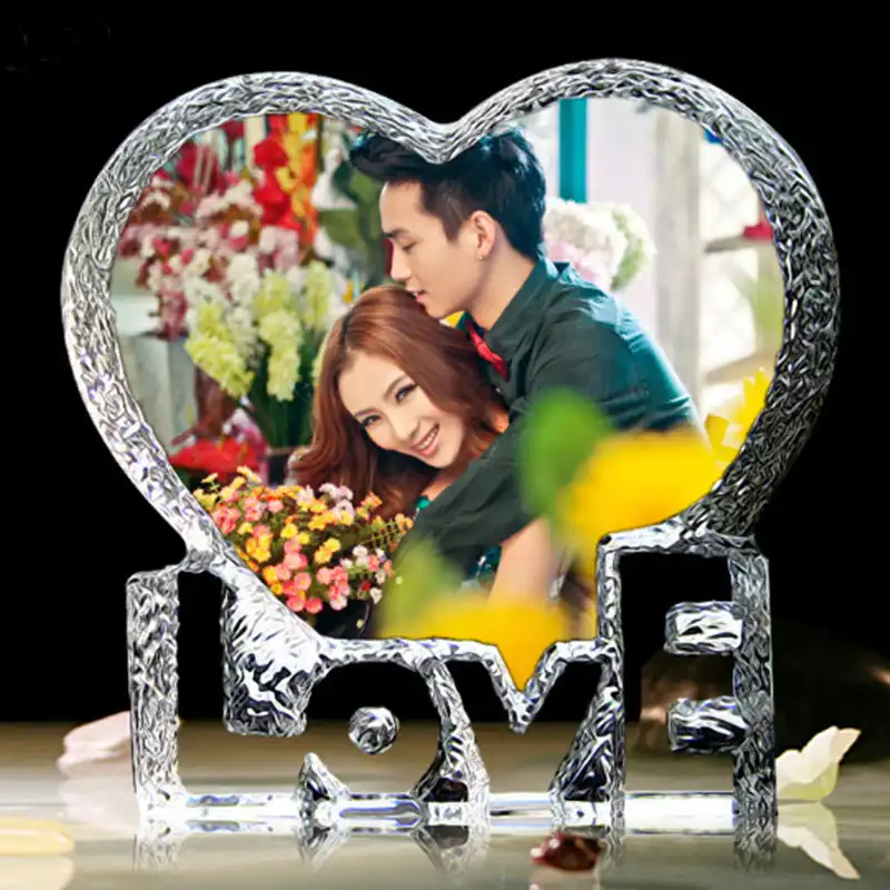 Iceberg Cadre Photo Personnalise Avec Cœur En Verre Cristal Meilleur Cadeau Pour Maman Et Femme Souvenir D Anniversaire De Mariage Aliexpress