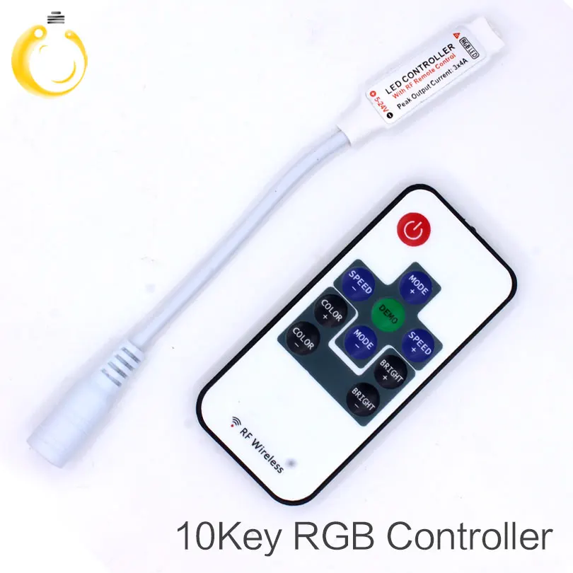 RF RGB светодиодный контроллер, 12 В 12 в 10 ключей, алюминиевый корпус, RF сенсорный RGB контроллер для светодиодный ленты 5050 3528 rgb настенные светильники