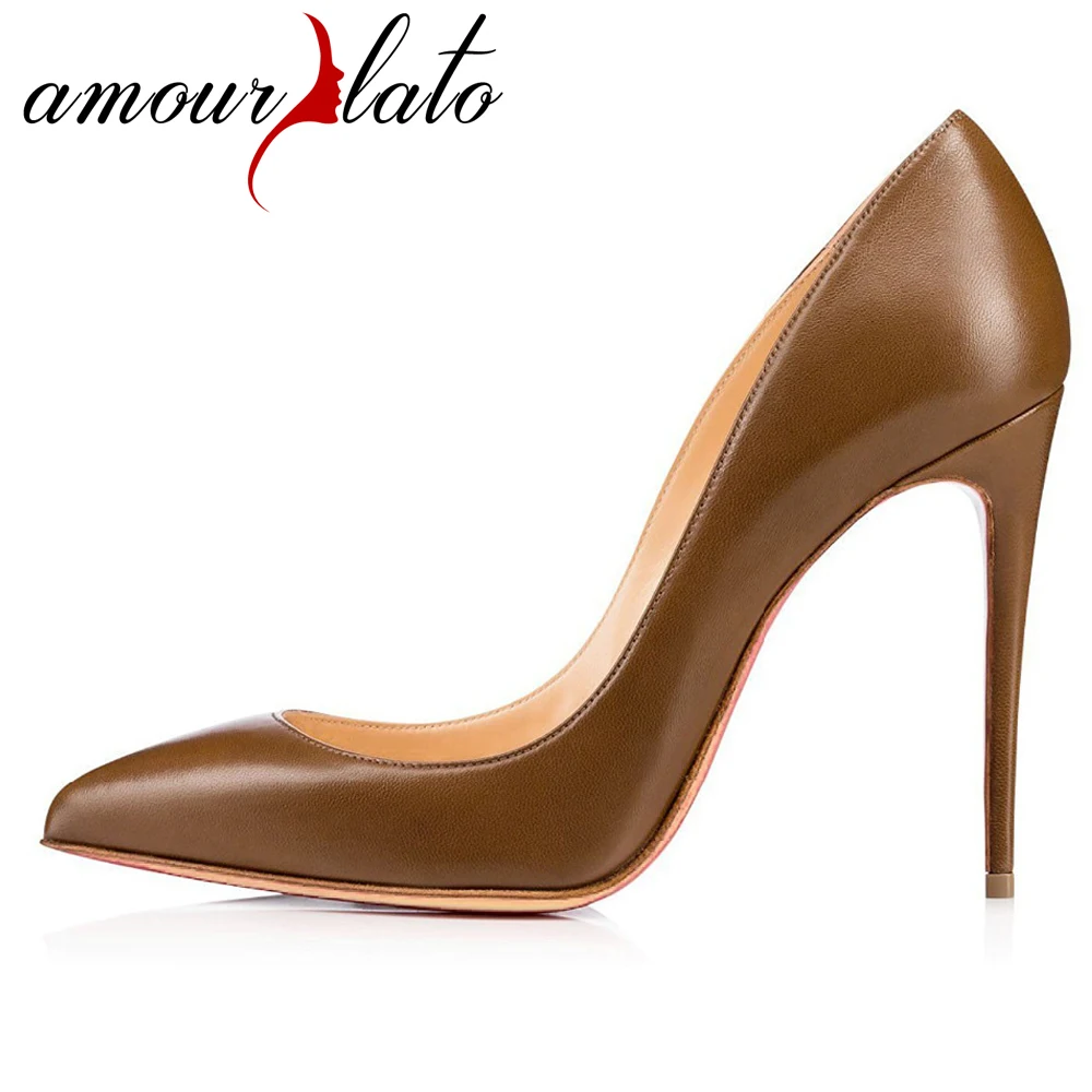 Amourplato Women's Pointed Toe High Heels Sexy Closed Toe Slip On Pumps Classic Office Business Work Party Evening Dress Shoes