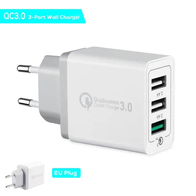 SUPTEC 5 в 3 А USB зарядное устройство Quick Charge 3,0 для iPhone XS X 8 7 Мобильный телефон быстрое USB настенное зарядное устройство для samsung S9 S8 Xiaomi huawei - Тип штекера: EU