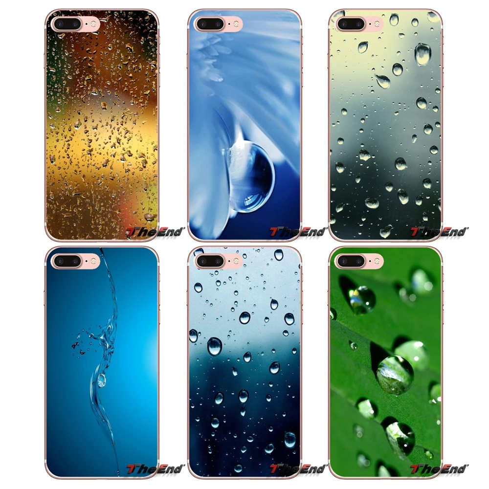 Мягкие прозрачные чехлы для Apple iPhone X 4 4S 5 5S SE 5C 6 6S 7 8 Plus 6sPlus 6Plus 7plus 8plus капельки