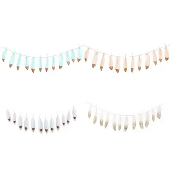 

INS Indian Style Glittering Feather Birthday Party Decoration Banners Garland