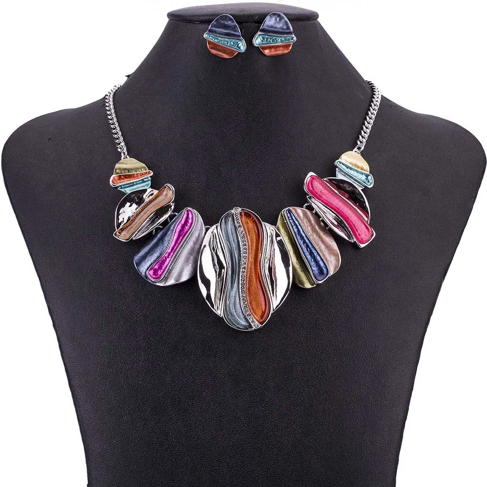 MS1505063 Fashion Jewelry Sets Multicolor Rainbow Pendant High Quality