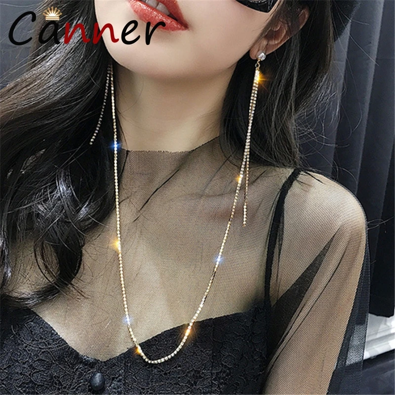 Серьги цепочки CANNER Золотые сережки с кисточками длинные серьги жемчугом для