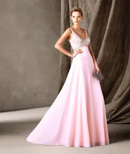 New Listing Tank Sleeveless Deep V-Neck Hijab Evening Dresses Vestidos De Festa Longo Beading Top Long Dresses Evening