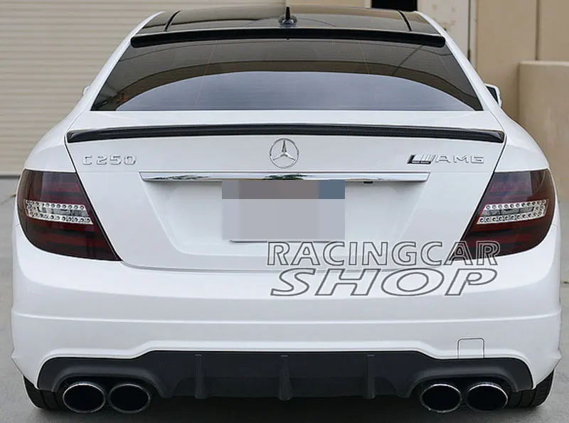 REAL CARBON FIBER REAR WING TRUNK SPOILER for MERCEDES BENZ W204 C-CLASS COUPE 2011-2013