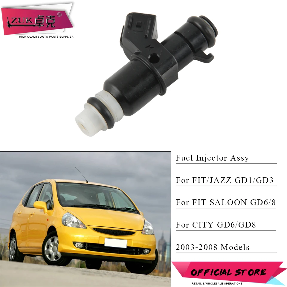 

ZUK Fuel Injector For HONDA FIT JAZZ CITY 2003 2004 2005 2006 2007 2008 GD1 GD3 GD6 GD8 1.3L 1.5L 16450-PWC-J01 16450-PWA-003