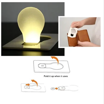 

Creative Lighting Gadget Foldable Pocket Wallet Credit Card LED Night Lights Bulb Lamp