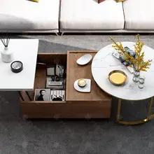 Нордический мраморный чайный столик для хранения в гостиной, простой современный небольшой бытовой круглый стол с высоким и низким подъемом, многофункциональный чайный столик