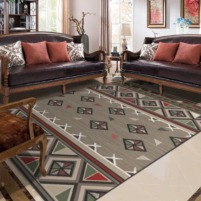 Living Room Ethnic Carpet Lattice Bohemian Color Bedroom Area Rugs Carpets Blanket Home Decoration Kitchen Floor Mat Doormat