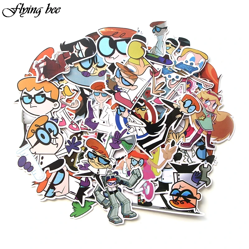 

Flyingbee 39 Pcs Dexter's Lab Graffiti Stickers for Kids DIY Luggage Laptop Skateboard Car Bicycle Waterproof Sticker X0027