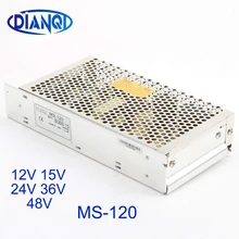DIANQI MS-120-12 MS-120-48 MS-120-36 MS-120-15 блок питания MS-120W 24v 36v 48v 12V 15v Мини Размер преобразователь переменного тока в постоянный источник питания