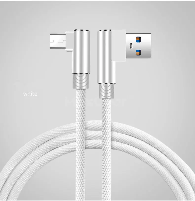 L-образный 1 м 2 м 3 м Micro USB кабель 90 градусов для быстрой зарядки и передачи данных кабель Microusb для samsung Xiaomi Android игровой провод