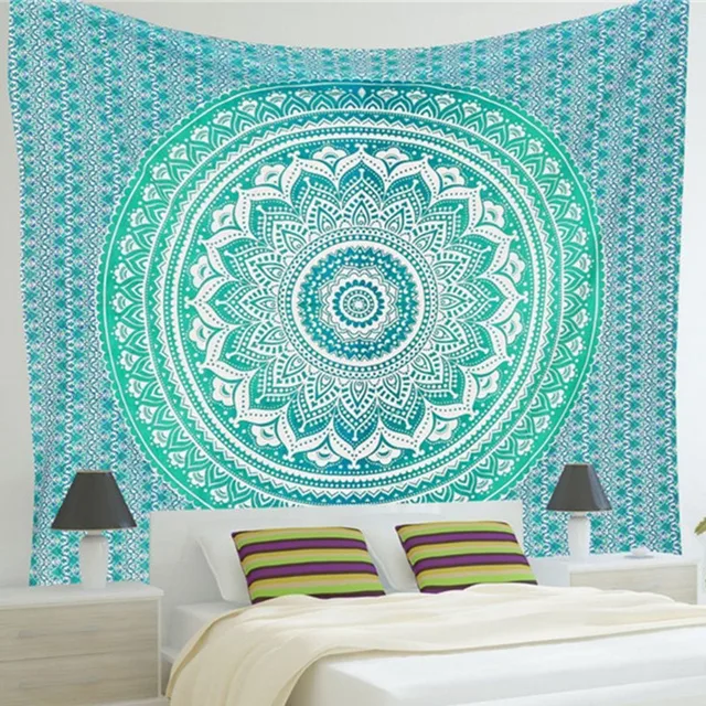 indian bohemian hippie mandala tapestry bed sheet beach towel mandala sheet