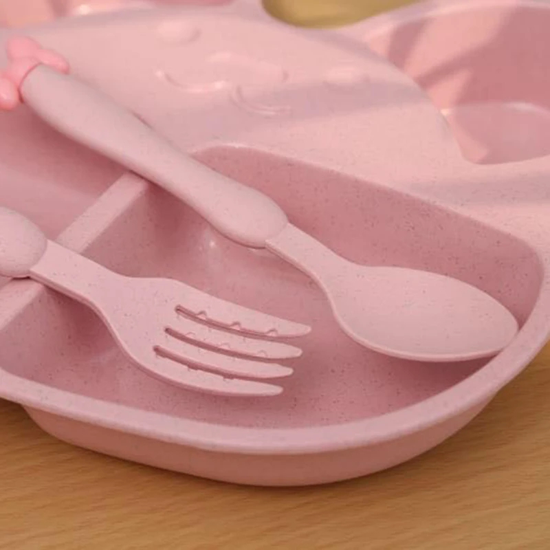 Wheat straw kids plates baby training bowl cute bear children tableware set baby dishes OPP Packaging Wheat straw kids plates baby training bowl cute bear children tableware set baby dishes OPP Packaging