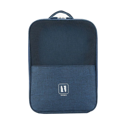Переносная Пылезащитная сумка на молнии для обуви, для путешествий, носок, нижнее белье, для сортировки кроссовок, органайзер, тапочки, сандалии, домашняя сумка, аксессуары - Цвет: Deep Blue Shoe Bag