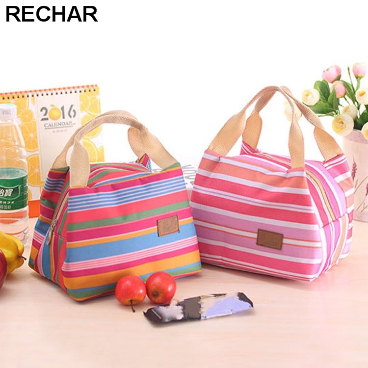 Portable Lunch Bag 2017 New Stripe Cooler Bag Thermal Insulation Bags Travel Picnic Food Lunch box