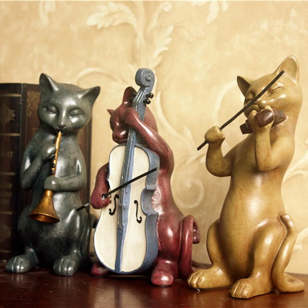 

Europe creative three cats Music Home Furnishing ornaments decorations crafts Decor Art creative birthday gift