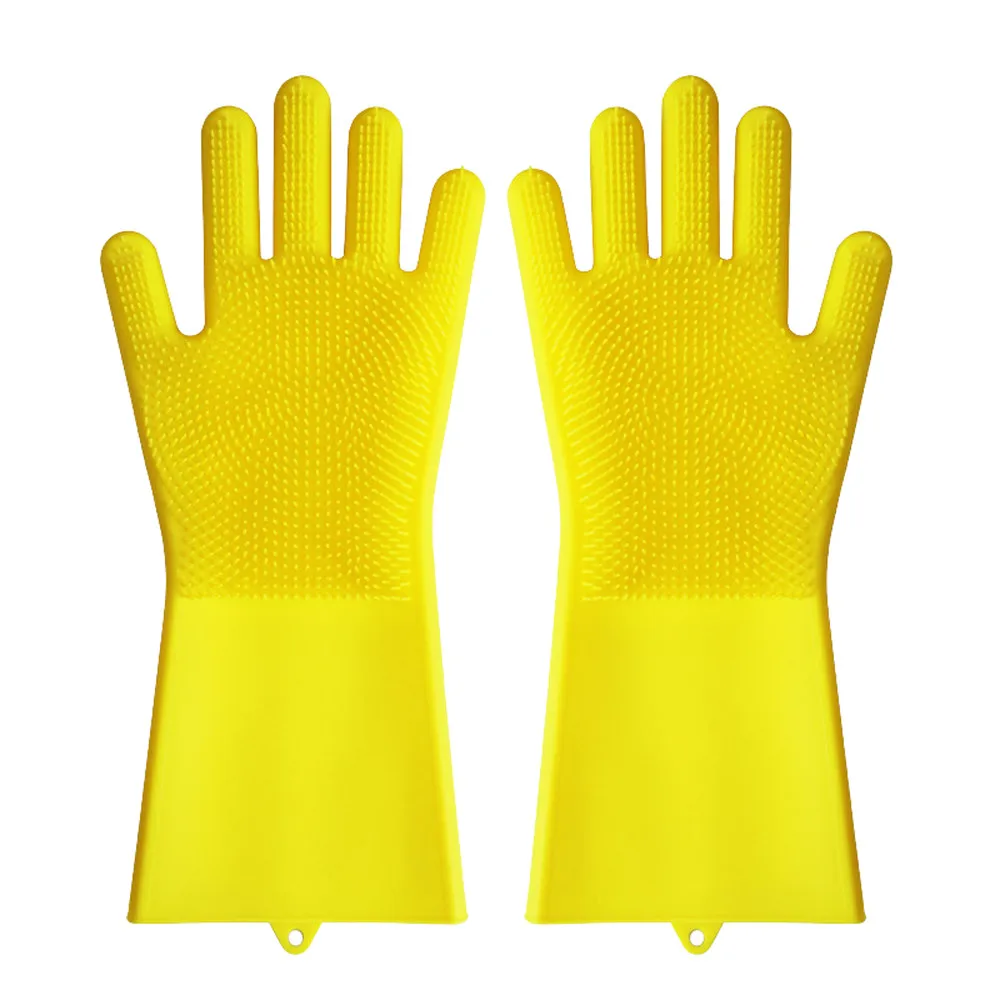 Волшебные многоразовые силиконовые перчатки Чистящая Щетка скраб перчатки термостойкие кухонные бытовые перчатки легко моющиеся перчатки 52