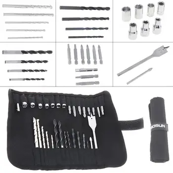 

31pcs/lot Durable Multifunction Drill Bit Combination Kit with Canvas Bag and Impact Drill for Various Hole Processing