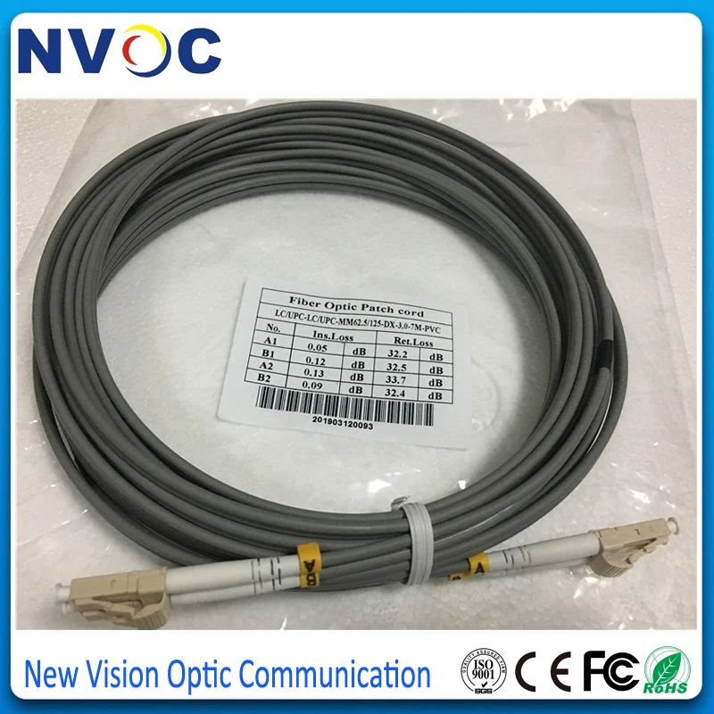 6 шт./лот LC UPC внутренний бронированный дуплекс 62 5/125 OM1 волоконно оптический