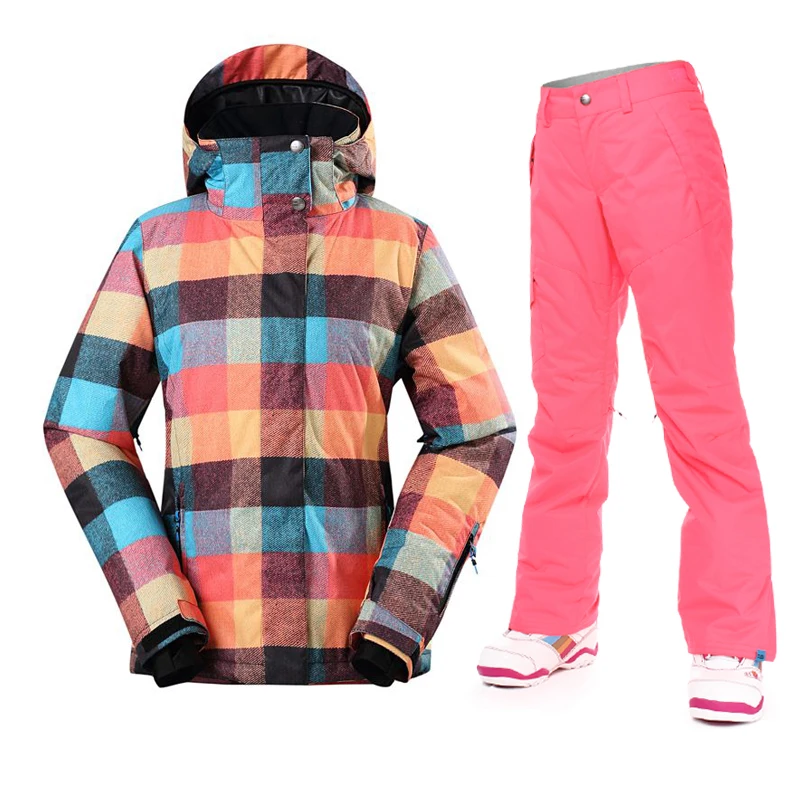

2018 Women Ski Suit Windproof Waterproof Snowboard Outdoor Sport Wear Skiing Jacket+Pants Camping Riding Super Warm Clothing Set