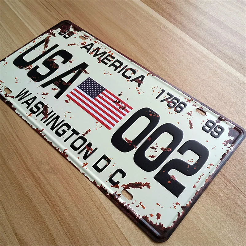 

SP-CP-291 Car number " route 66 road america " License Plates plate Vintage Metal tin sign Wall art craft painting 15x30cm