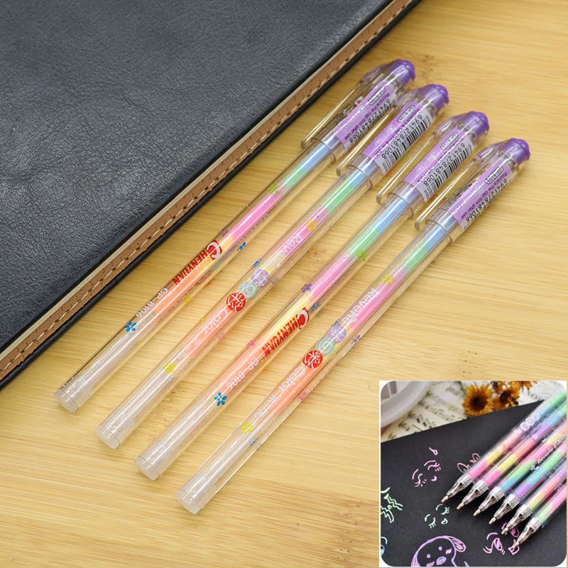 

6pc Brand New 6-Color Pens Watercolor Painting Writing Marker Graffiti Art Allows Students To Color Stationery For Highlighter