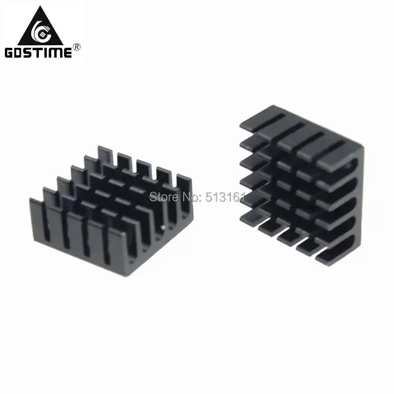 100 шт. Gdstime радиатор черный анодированный алюминий 22x22x10 мм для охлаждения чипов VGA