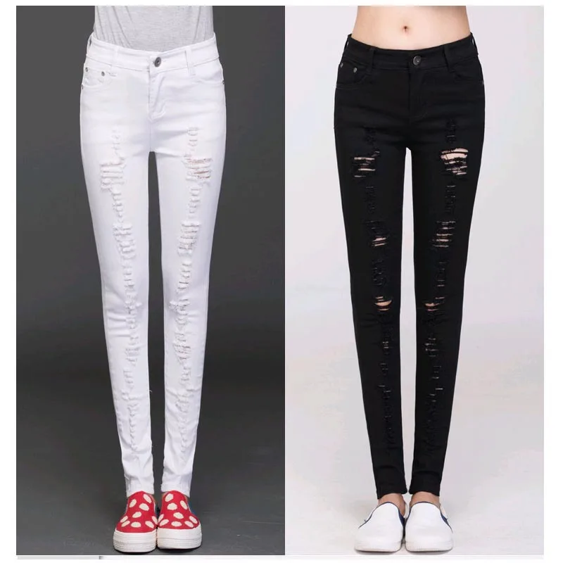Popular White Skinny Jeans Girls-Buy Cheap White Skinny Jeans Ripped Jeans Girl Capris Women Sexy Skinny Jeans Female denim Capris Low Waist Girls Pencil Pants - Popular White Skinny Jeans Girls-Buy Cheap White Skinny Jeans
