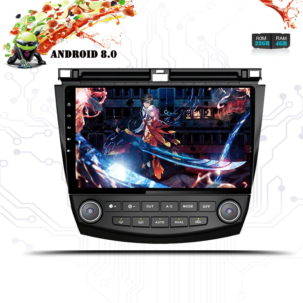 

10.1" Android 9.0 2 din 1024*600 Car Radio dvd player for Honda Accord 7 2003 2004 2005 - 2007 dvd gps navigation player System