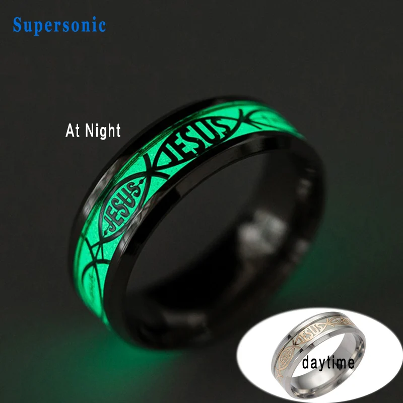 New Religious Rings Letter Wedding Ring New Religious Rings Letter Wedding Ring Stainless Steel Luminous Best Gift In Bands From Jewelry Accessories On