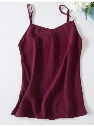

Value new mulberry silk silk crepe DE chine 100 pure color adjustable v-neck render of condole belt small vest