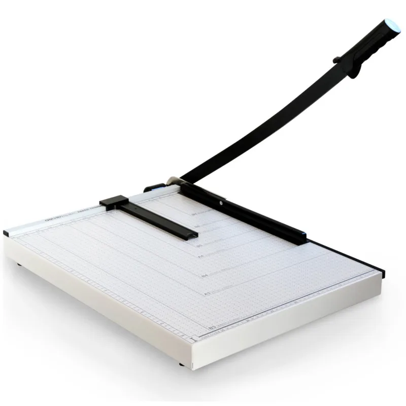 

Deli Paper Cutter Manual Trimmer A4 B5 Guillotine Office Document Photo Paper Card Cutter Knife With Scaler Steel Paper Cutter