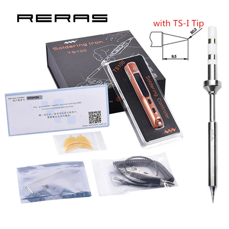 

Up Grade MINI TS100 Digital Soldering Iron Rework Station OLED DC5525 Built-in STM32 Chip TS-I Tip Electric Tools Kit 65w 12-24v