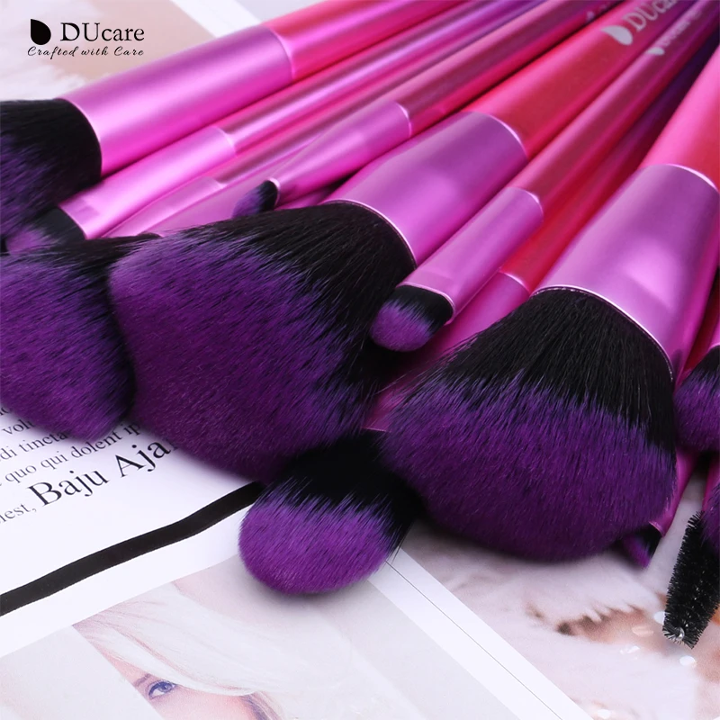 Pincéis de Maquiagem Ducare Escova Profissional Conjunto Sombra Fundação pó Compõem Escovas Ferramentas Cosméticas 15 Pçs 6 Ducare pincéis de maquiagem 15 pçs escova