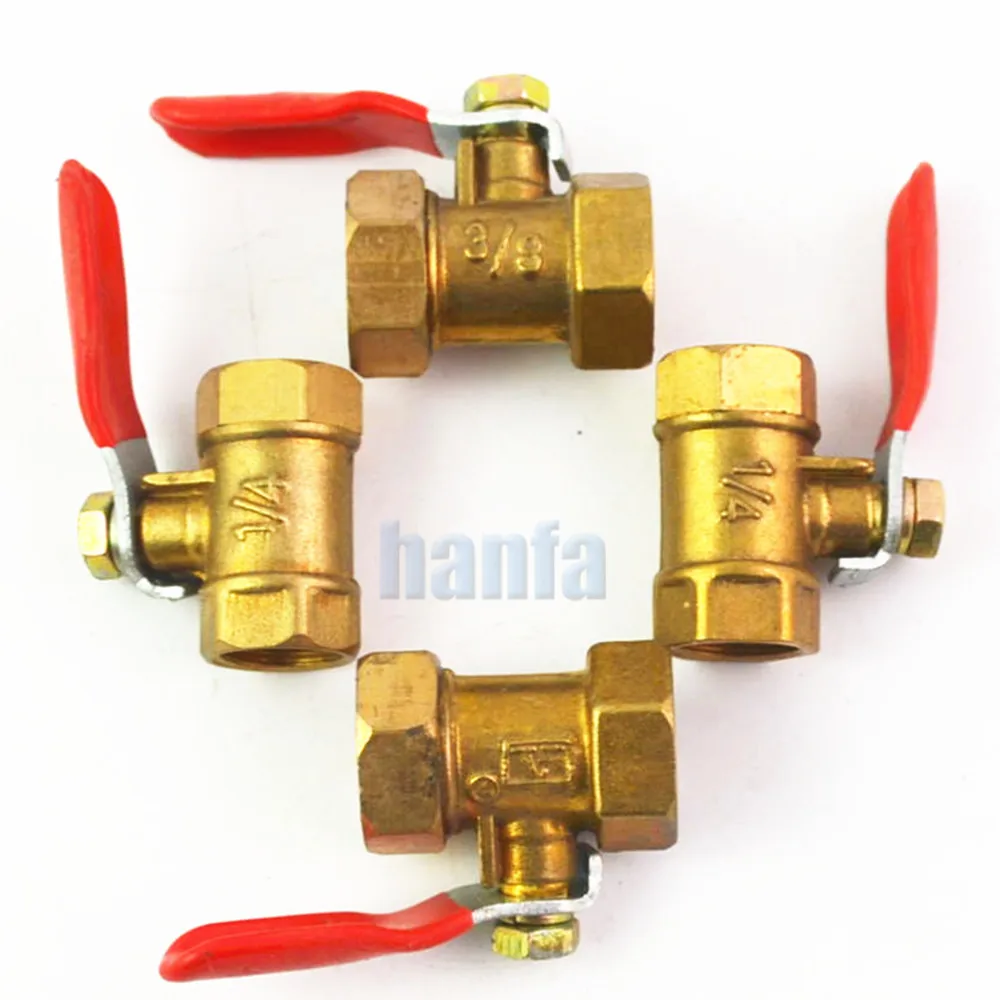 

Brass ball valve 1/4'' 3/8'' 1/2'' Female Thread Ball Valve Brass Connector Joint Copper Pipe Fitting Coupler Adapter