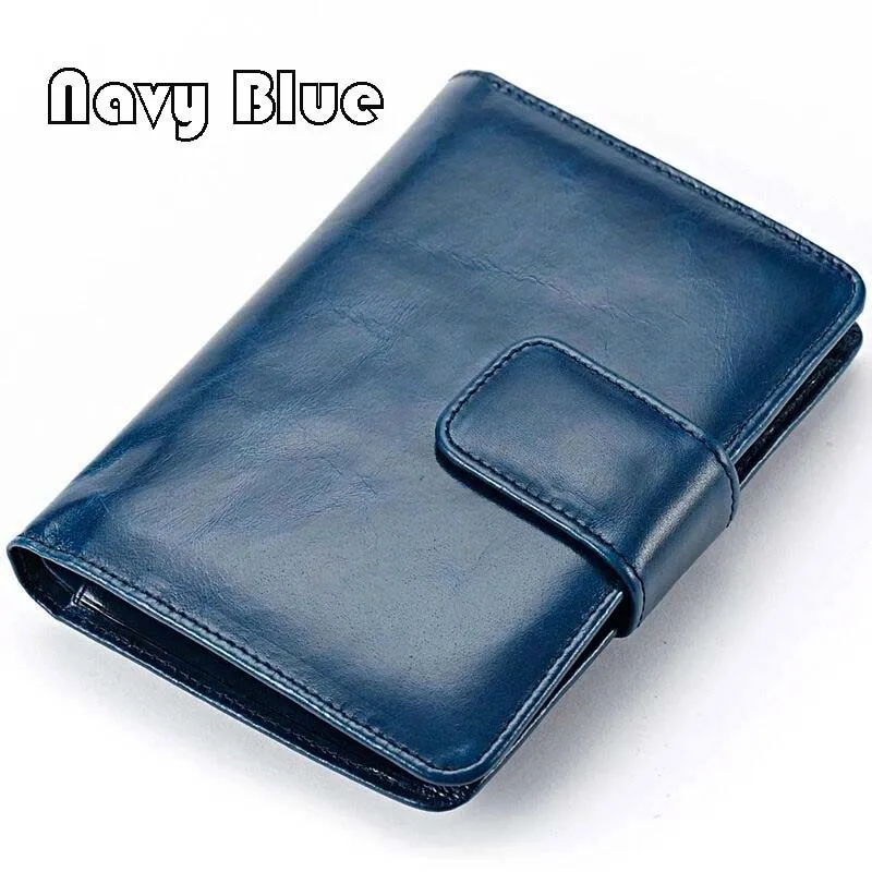 Woman Passport Holder Genuine Leather Wallet & Purse , Purple Hot Pink Navy Blue Black Brown , Oil Wax Cow Leather Woman Passport Holder Genuine Leather Wallet & Purse , Purple Hot Pink Navy Blue Black Brown , Oil Wax Cow Leather