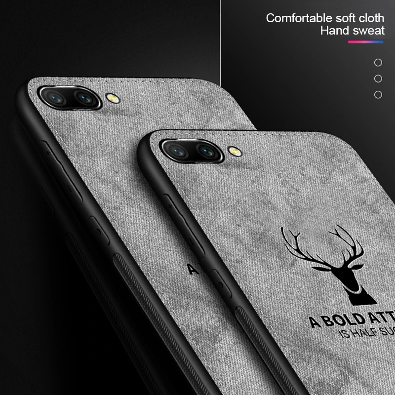 Deer Cloth Canvas Phone Case For Huawei Honor 8X Max 8 Lite 10 V20 Soft Tpu Silicone Cover Y7 Pro Prime 2019 | Мобильные телефоны и