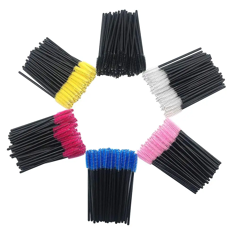 50pcs/lot Eyelash Brush Disposable Comb Mascara Wands Eye Lashes Extension Applicator Spoolers famale Makeup Tools Accessories