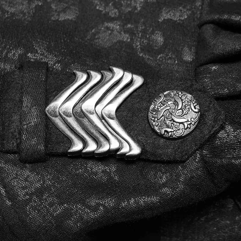 Панк рейв Военная Униформа выдалбливают красивый цветочный узор сексуальное короткое пальто куртка Косплей представление одежда WY966